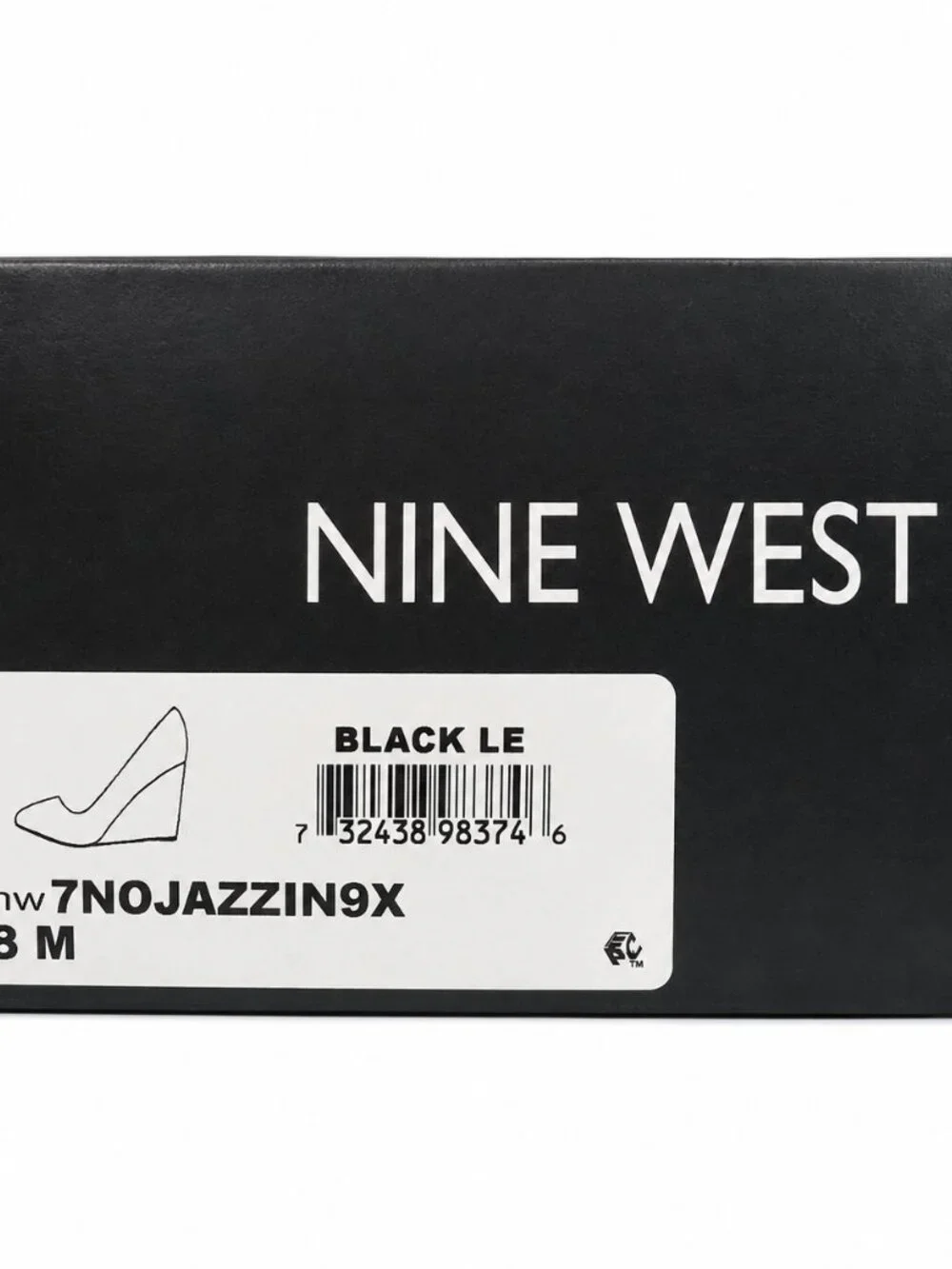 Nine West Black Leather Wedge Pumps Size 8M New Floor Model